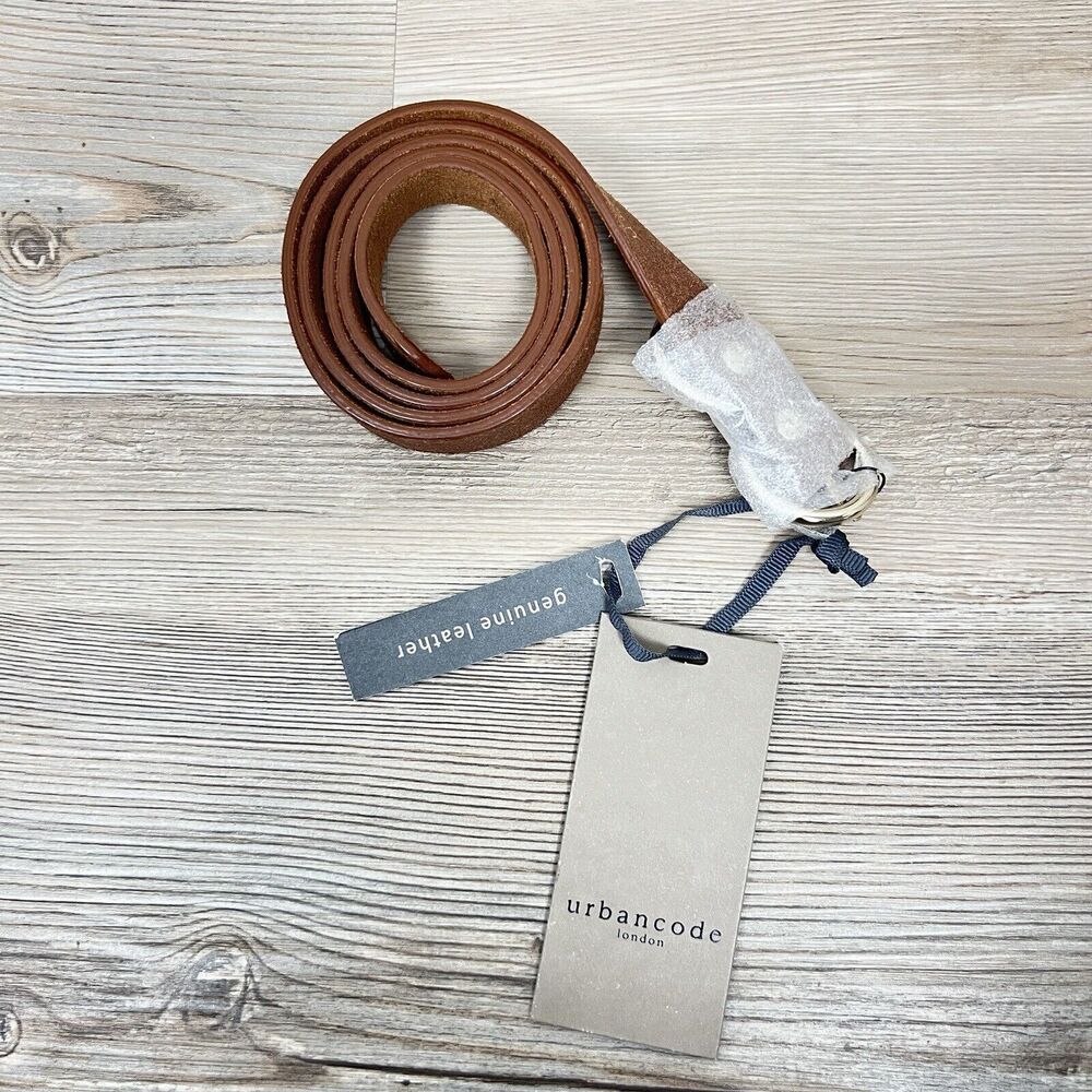 Urban Code London Genuine Leather Belt Size Women's M Skinny Brown Leather NEW
